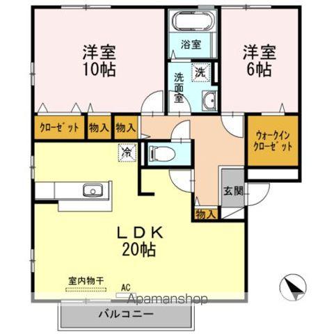 リビングタウン福山東A棟(2LDK/3階)の間取り写真