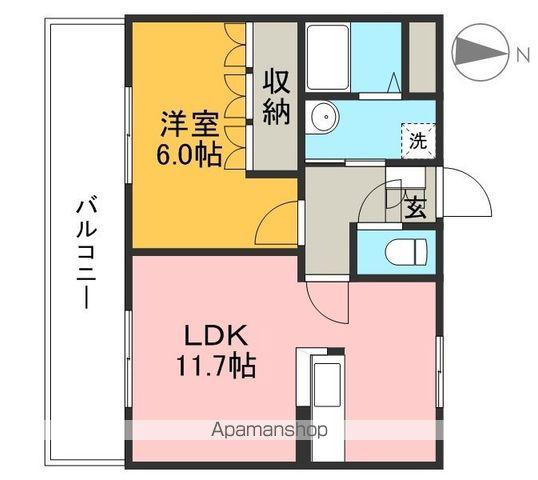 グランデフィアスケッタ(1LDK/2階)の間取り写真