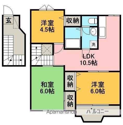 エンジェルハイツ高須(3DK/2階)の間取り写真