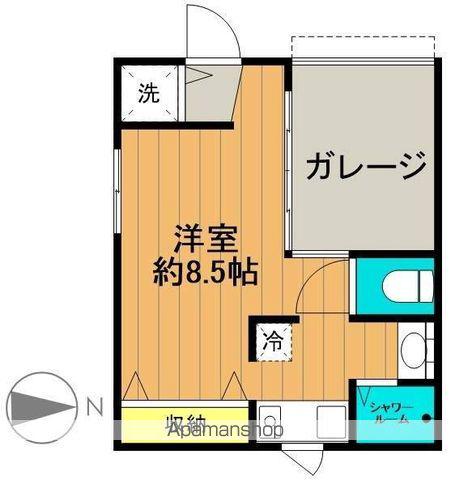 東北本線 本宮駅(福島) 徒歩11分 1階建 築5年(ワンルーム)の間取り写真