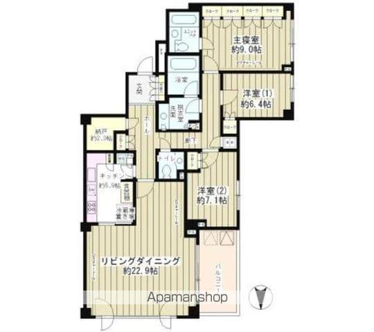 大山パークヒルズ(3LDK/2階)の間取り写真
