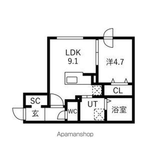 RUMO LUEB(1LDK/4階)の間取り写真