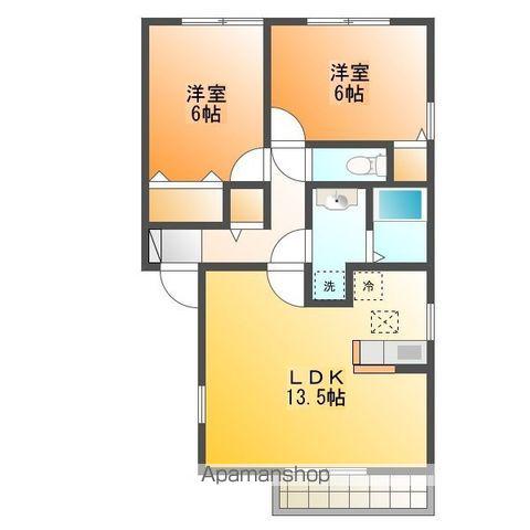 ラフィーネ(2LDK/1階)の間取り写真