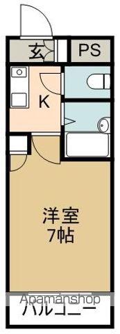 メロディハイム(1K/3階)の間取り写真