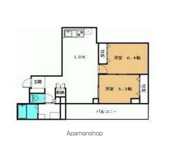 高徳線 高松駅(香川) 徒歩9分 5階建 築26年(2LDK/4階)の間取り写真