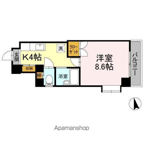 フィオーレ松山(1K/5階)の間取り写真