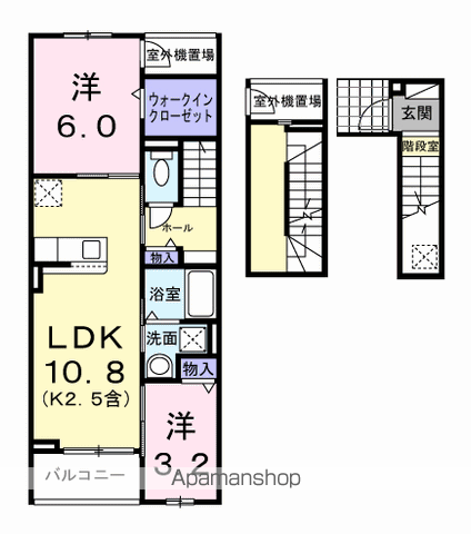 ブリアンテ(2LDK/3階)の間取り写真