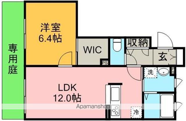 カスターニャB(1LDK/1階)の間取り写真