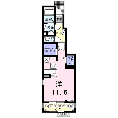 グランアベリア(ワンルーム/1階)の間取り写真