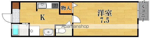 パシオ西奈良(1K/2階)の間取り写真