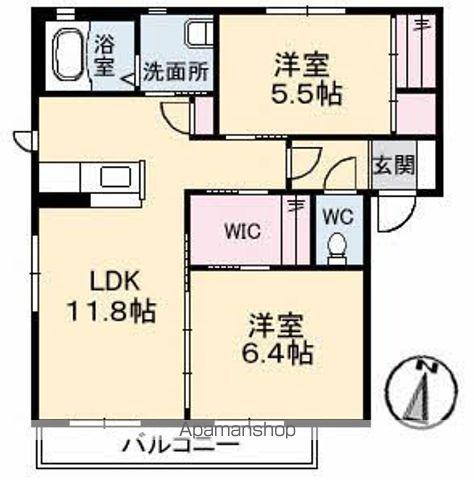 フルーツランド A棟(2LDK/2階)の間取り写真