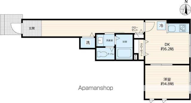 VIVACE ヴィヴァーチェ(1DK/1階)の間取り写真