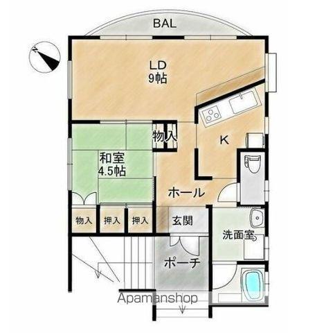 KOデザイナーズ・マンション(1LDK/2階)の間取り写真