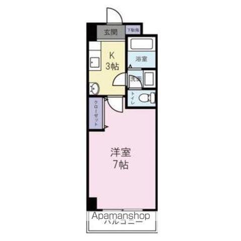 グランデイジ山之口(1K/3階)の間取り写真
