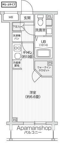 レジディア笹塚2(1K/1階)の間取り写真