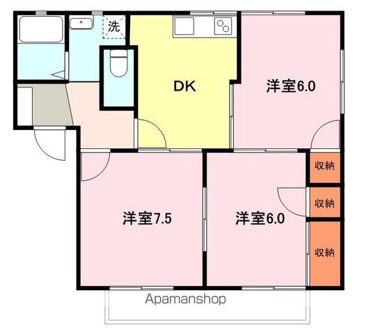 スリーゼハイツHAMA(3DK/1階)の間取り写真