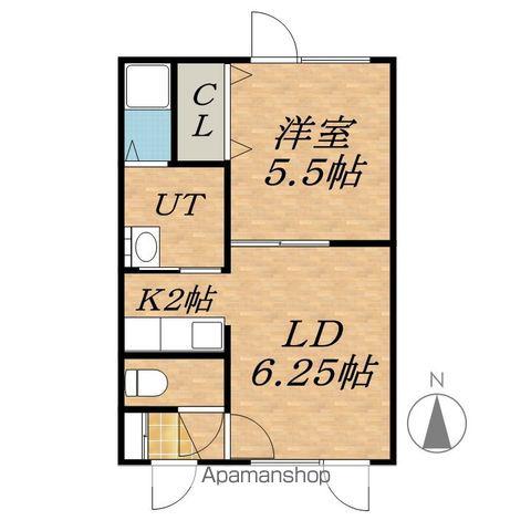 コーポディン(1LDK/1階)の間取り写真