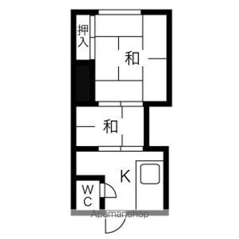 田澤荘(2K/2階)の間取り写真