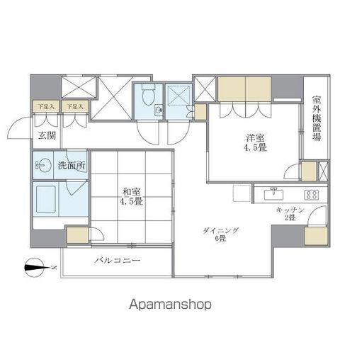 東京松屋UNITY(2DK/10階)の間取り写真