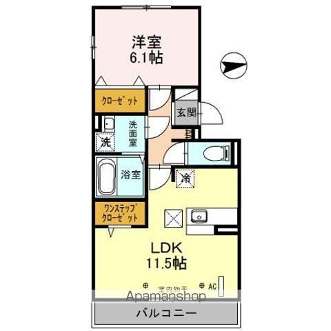アップル・ハウス(1LDK/1階)の間取り写真