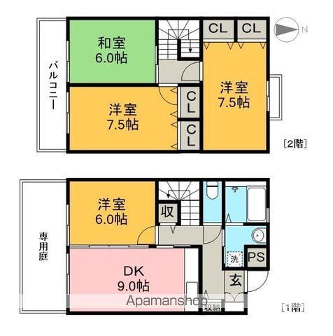 セゾン・メルヴェーユ秋棟　Ｃ(4DK)の間取り写真