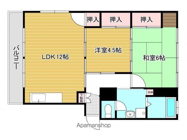 西日本サンハイツ(2LDK/3階)の間取り写真