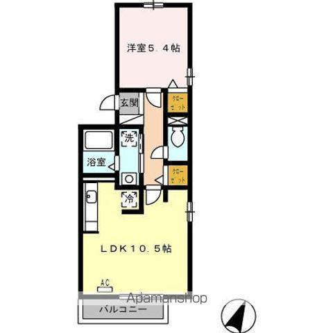 アモール喜多山II(1LDK/3階)の間取り写真
