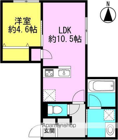 YS COURT 2(1LDK/3階)の間取り写真