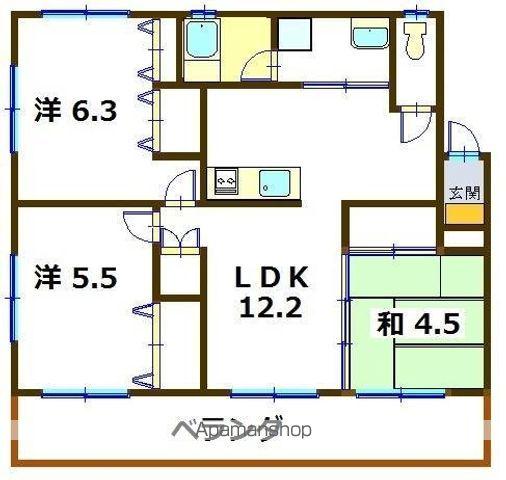 メゾンGIBO(3LDK/3階)の間取り写真