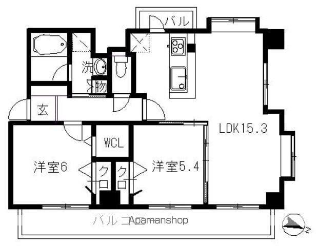 CASA・CALMA(2LDK/4階)の間取り写真