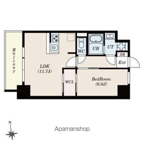 S-RESIDENCE桜本町AWESOME(1LDK/12階)の間取り写真