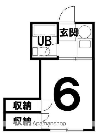 メゾンドウエムラA棟(ワンルーム/2階)の間取り写真