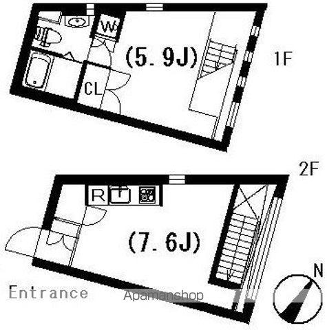 ラティエラ祐天寺(1LDK/2階)の間取り写真