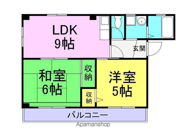 プチティアラ(2DK/3階)の間取り写真