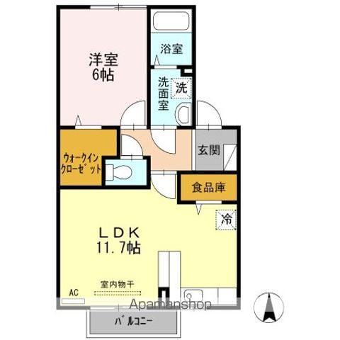 プレミオY(1LDK/2階)の間取り写真