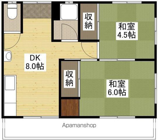 土井アパート(2DK/1階)の間取り写真