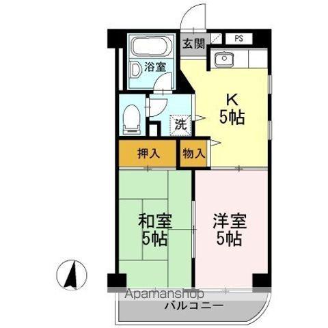 コートパレス(2K/1階)の間取り写真