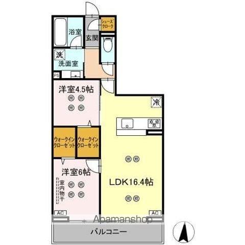 ローテ ベルク(2LDK/3階)の間取り写真