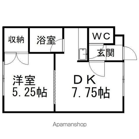 ハイツメゾンⅡ(1DK/1階)の間取り写真