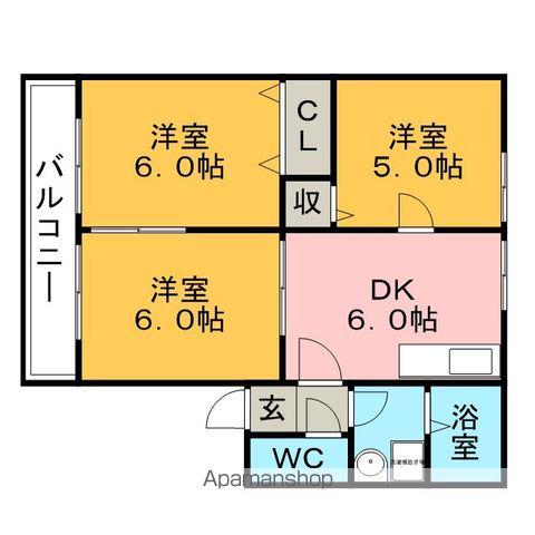 ハイム東山(2LDK/1階)の間取り写真