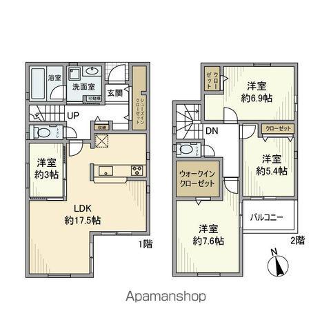 中央本線 日野駅(東京) 徒歩11分 2階建 築4年(4LDK)の間取り写真