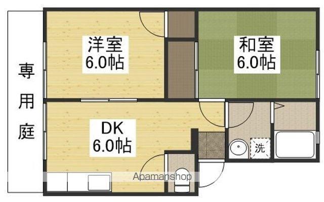 ヴィラ・ウインディアC(2DK/1階)の間取り写真