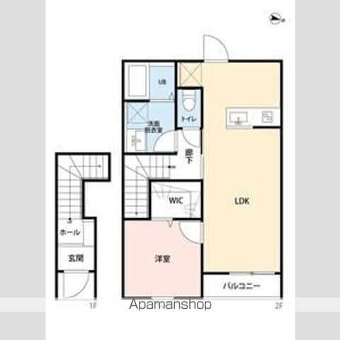 リーブルファイン葛飾西水元(1LDK/2階)の間取り写真