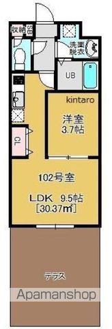 幕張 THE SUITE(1LDK/1階)の間取り写真