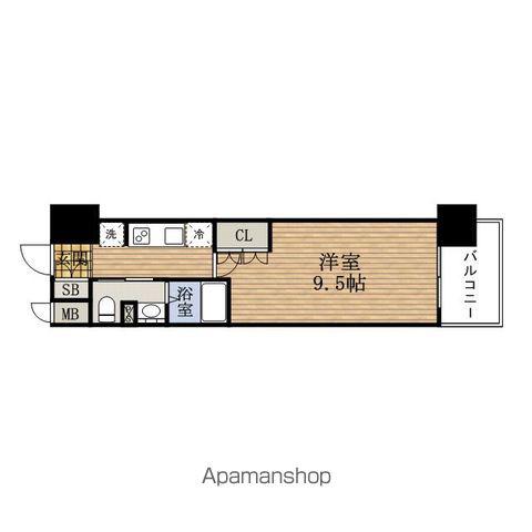 コンフォリアAWAZA(1K/2階)の間取り写真