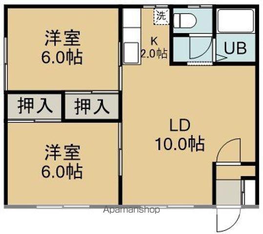 横山アパート第2(2LDK/1階)の間取り写真