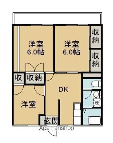 松本マンションⅢ(3DK/2階)の間取り写真