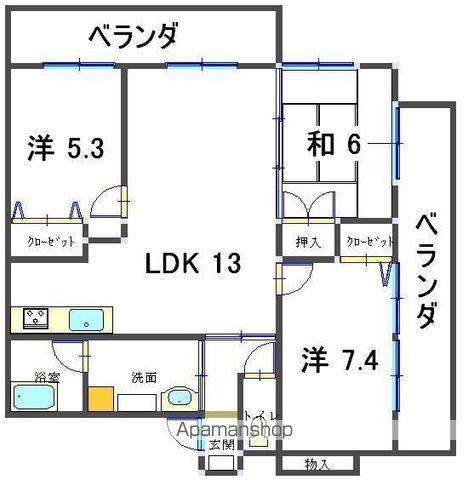 サンコートAYA(3LDK/3階)の間取り写真