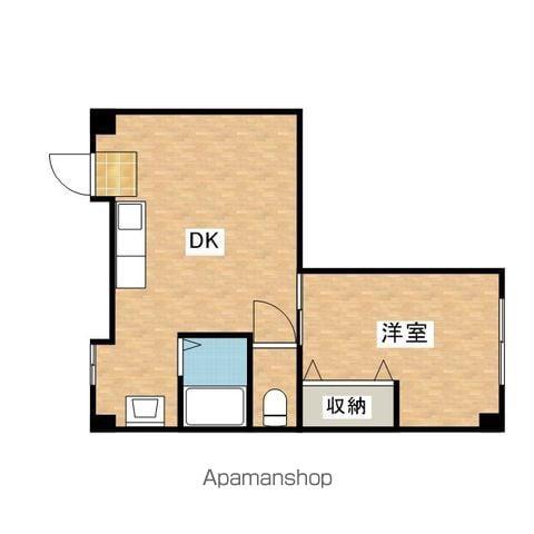 フルブルーム(1DK/2階)の間取り写真