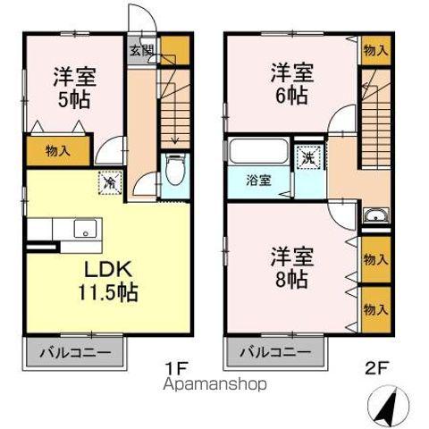 エム　フィールド　南中山　Ａ(3LDK)の間取り写真
